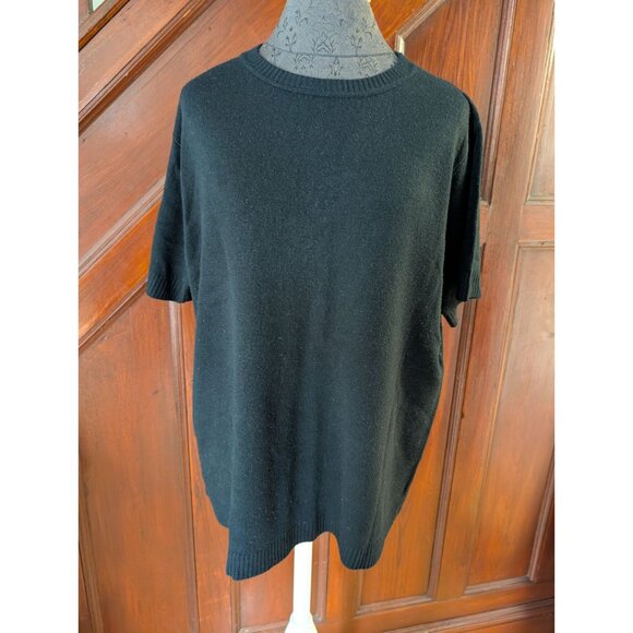 Vtg Heirloom Collectibles Womens Black Short Sleeve Knit Sweater 2X - Picture 1 of 6